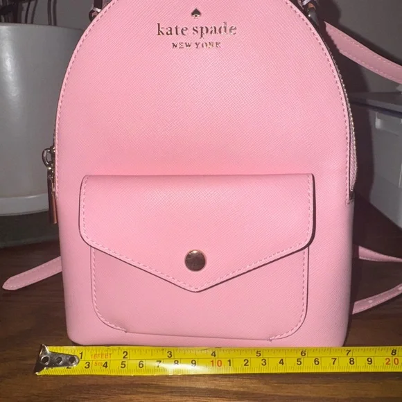 Authentic NWOT Kate Spade Pink Backpack with Gold Hardware - Picture 8 of 9